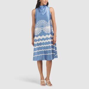 Isaac Mizrahi | Cowl Neck Bias Satin Midi Dress | NWT